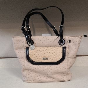 Handbag Ostrich Leather Grace Adele with Floral insides